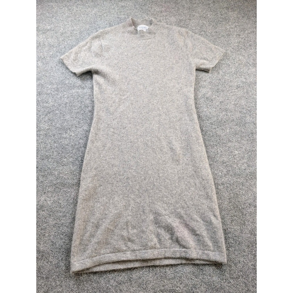 Vintage Bridgewater 100% Cashmere Knit Sweater Dress Heather Gray Womens Medium